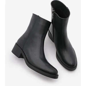 Kadın Fermuarlı Topuklu Günlük Bot Huna Siyah