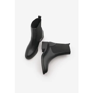 Kadın Elastik Yan Bantlı Topuklu Günlük Bot Tunles Siyah