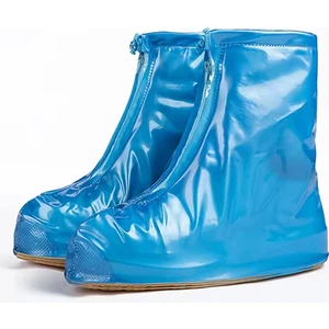 L Silikon Yağmur Koruyucu Ayakkabı Kılıfı Kaymaz Su Kir Geçirmez Mavi L