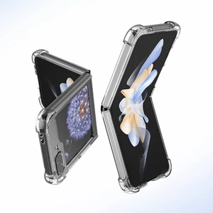 Samsung Galaxy Z Flip 6 Kılıf Crystal Sert Pc Antishock Darbe Emici Kenar Şeffaf Silikon Kapak