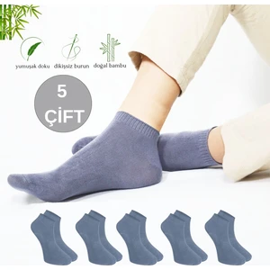 Kral Socks Erkek Patik Düz Desen (5 Çift) Bambu Dikişsiz Hassas Dokuma Parfümlü Kısa Çorap