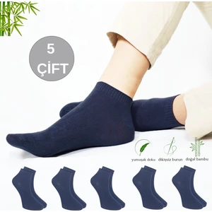 Kral Socks Erkek Patik Düz Desen (5 Çift) Bambu Dikişsiz Hassas Dokuma Parfümlü Kısa Çorap