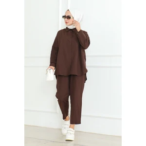 Gömlek Pantolon Ikili Takım 1057 - Kahve