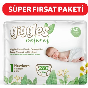 Natural 1 Numara Yenidoğan Pamuklu Bebek Bezi 280 Adet