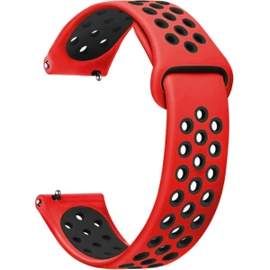 Samsung Galaxy Watch Fe Rainbow Sport Band Kordon Kırmızı Siyah