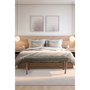 Gazzini Furniture Classic Torna Gürgen Ahşap Ayak Chester Model Kapitoneli Antrasit  Bench