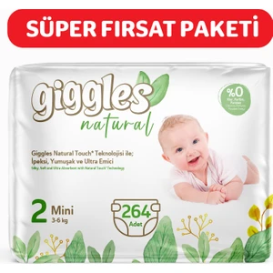 Natural 2 Numara Mini Pamuklu Bebek Bezi 264 Adet
