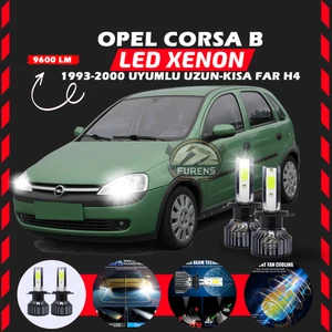 Opel Corsa B 1993-2000 Uzun - Kısa Uyumlu Şimşek Etkili LED Xenon Pro Series H4