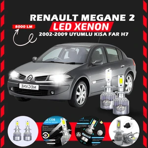 Renault Megane 2 2002-2009 Kısa Far Uyumlu Şimşek Etkili LED Xenon Performance Series H7