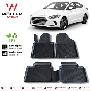 Hyundai Elantra Paspas 2016 2019 Arası 3D Havuzlu Wöller Paspas