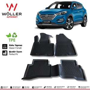 Hyundai Tucson Paspas 2015 2021 Arası 3D Havuzlu Wöller Paspas