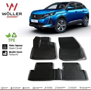 Peugeot 3008 Paspas 2016 2021 Arası 3D Havuzlu Wöller Paspas