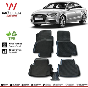 Audi A3 Sedan Paspas 2012 2021 Arası 3D Havuzlu Wöller Paspas