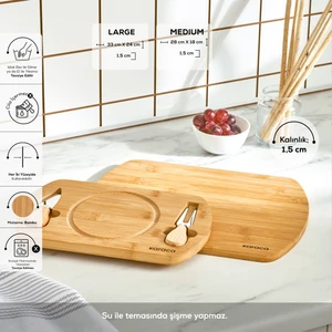 Lily Bamboo 2'li Pro Kesme ve Sunum Tahtası 28/33 cm