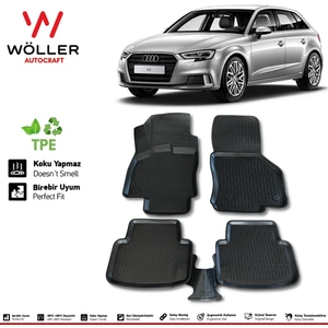 Audi A3 Paspas 2013 2020 Arası 3D Havuzlu Wöller Paspas
