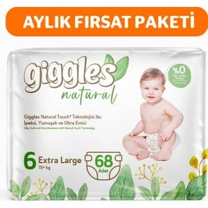 Natural 6 Numara Junior Plus Pamuklu Bebek Bezi 68 Adet