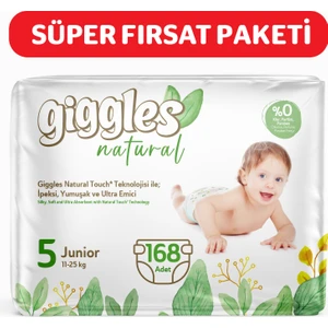 Natural 5 Numara Juniour Pamuklu Bebek Bezi 168 Adet
