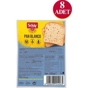 Pan Blanco Glutensiz Beyaz Ekmek 250 Gr. (8 Adet)