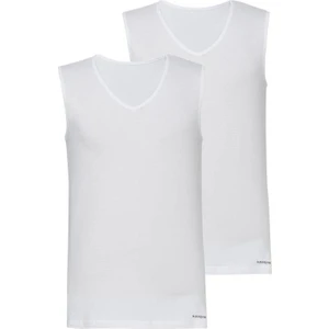 Loose Fit 2'li V Yaka Beyaz Sıfır Kol Atlet C7T2N2O9
