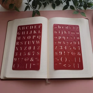 Karmelom Studio Bullet Journal Büyük ve Küçük Harf Şablon Kırmızı Cetvel Set