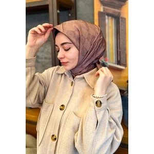 Monogram Dama Eşarp - Kahverengi 931