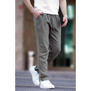 Haki Müslin Kumaş Erkek Basic Pantolon 6507