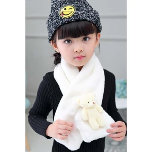 Sevimli Peluş Ayıcık Çocuk Atkı Boyunluk Welsoft Polar Rüzgar Geçirmez Boyunluk Şalı