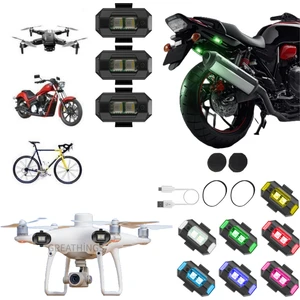 3 Adet 7 Renk 30 Mod Bisiklet Motor Drone Çakar Lamba, Bisiklet Işığı, Motor Drone Aksesuar Işık