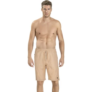 Erkek Gofreli Dokuma Bej Şort 1028