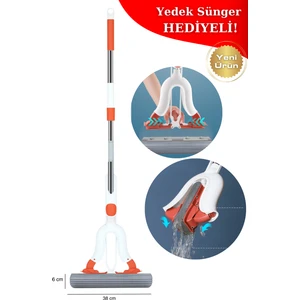 Varivas TB38 Kelebek Sıkma Mekanizmalı 38 cm Xl Sünger Paspas Fayans Parke Sihirli Mop