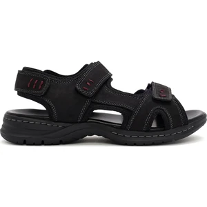 Erkek Siyah Nubuk Deri Sandalet 24SFD6941V3