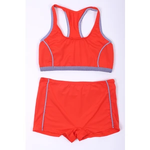 Kız Çocuk Şortlu Bikini- Yüzücü Pink Rose