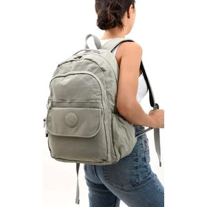 Unisex Suya Dayanıklı Krinkıl Kumaş Çok Gözlü Büyük Boy Laptop Okul ve Sırt Çantası LF-3012