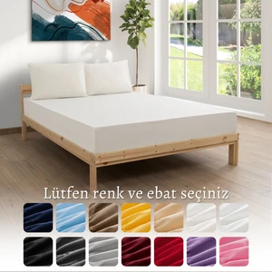 Ranforce Akfil Krem Lastikli Çarşaf 1 Adet Yastık Kılıflı Tek Kişilik Fitted Çarşaf Seti 100x200