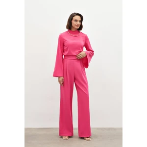 Bel Detaylı Pantolon - Pembe