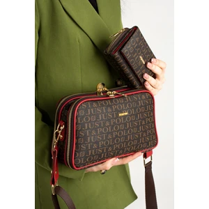 Just Polo Just Polo Kadın Suya Dayanıklı Baskı Desenli 5 Bölmeli Çapraz Çanta Omuz Çantası Ve Cüzdan Kombini Tr3502