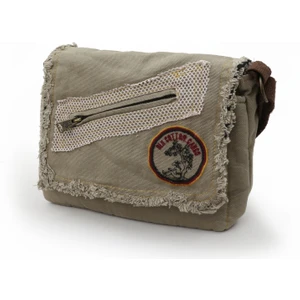 Old Cotton Cargo 7136 Küçük Bej Krem Omuz Çantası Kanvas Bag Okul Tablet Çantası