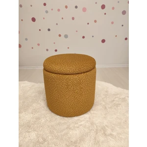 Puff Table Hazine, Makyaj Masası Pufu ,sandıklu Çocuk Pufu , Yuvarlak Oyuncak Sepeti, Orjinal Teddy Kumaş 37 cm