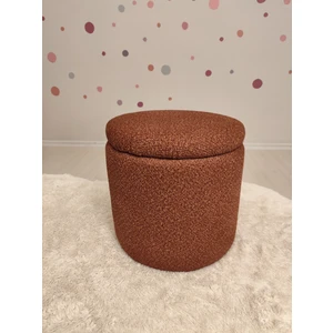 Puff Table Hazine, Makyaj Masası Pufu ,sandıklu Çocuk Pufu , Yuvarlak Oyuncak Sepeti, Orjinal Teddy Kumaş 37 cm