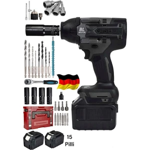 Dynamic Max Alman 950NM 996VX 20AH Akülü Torklu Somun Bijon Sökme Takma Sıkma Kömürsüz Matkap 15 Pilli