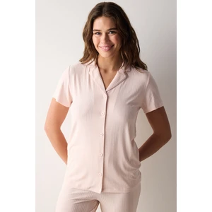 Lucy Pembe Gömlek Pantolon Pijama Takımı