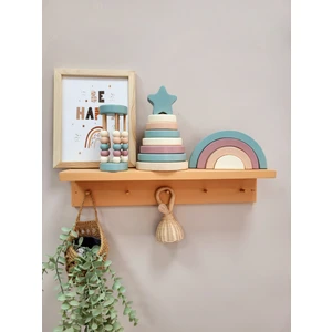 Tinyminywoods Yıldız Halka Kule Set (Halka Kule + Abaküs + Gökkuşağı )Ahşap Oyuncak Dekor Montessori Oyuncak