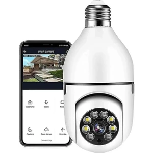 Ata Soft Atasoft Ampul Kamera Harekete Duyarlı Gece Görüşlü Kablosuz Bebek Izleme Kamerası Güvenlik Akıllı Wifi Kamera BLM07