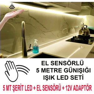 Elektroled Market El Sensörlü Mutfak Dolabına LED(GÜNIŞIĞI 5 METRE)(Videoyu Izleyiniz)