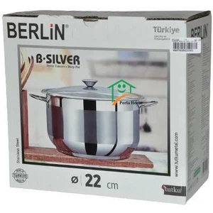 Bonera Berlin Silver 22X12 cm Derin Çelik Tencere