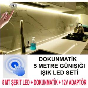 Elektroled Market DOKUNMATİK DİMMERLİ (KISMA/AÇMA)Aç Kapa Mutfak Dolabına LED Işık(GÜNIŞIĞI 5 METRE)(Videoyu Izleyiniz)