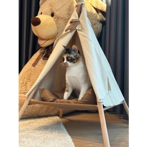 Yhh Kids Kedi Çadırı Kedi Yatağı Pofuduk Minderli