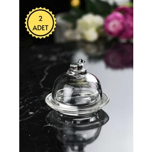 İnova Home Decor 2'li Kuş Figürlü Cam Kapaklı Mini Lokumluk - Şekerlik - Limonluk