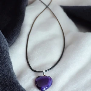 Mga Doğaltaş Mor Akik Kolye Kalpli Kolye Hediyelik Eşya Sevgili Kolye Sevgiliye Özel Hediye Kalpli Kolye