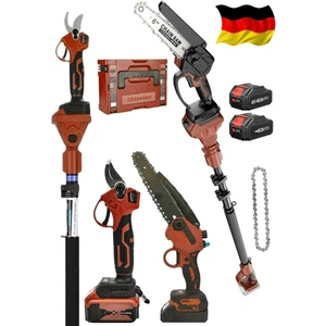 Germany Steel 989VH Otomatik Yağlama Ağaç Budama Şarjlı Testere ve Dal Budama Makası 2 Makine Teleskopik Uyumlu